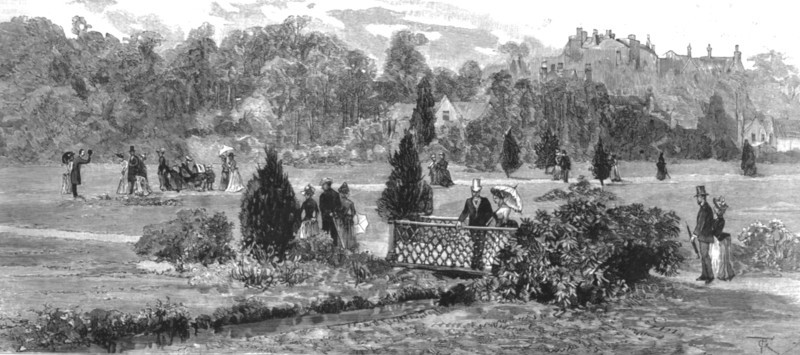''Visit of the Prince of Wales to Bournemouth; view in the Public Gardens', 1890.
