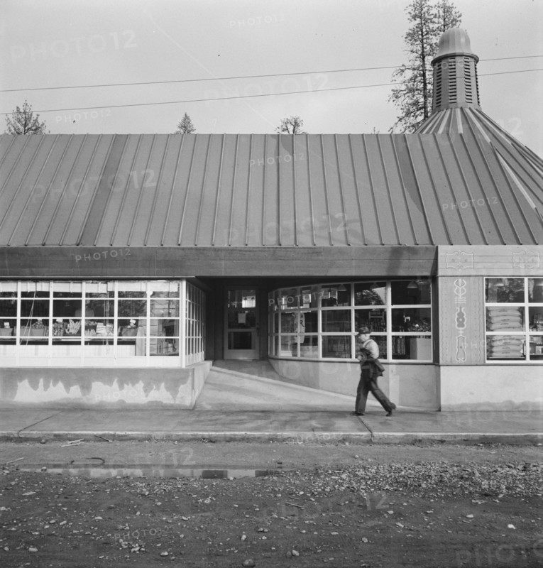 Stores and community center in model lumber company town, Gilchrist, Oregon.