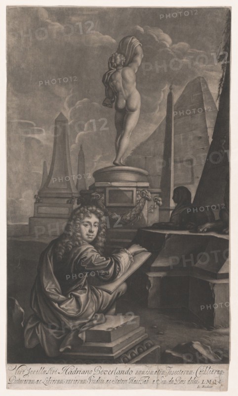 Portrait of Adrian Beverland Drawing a Statue of Callipygian Venus, 1686.