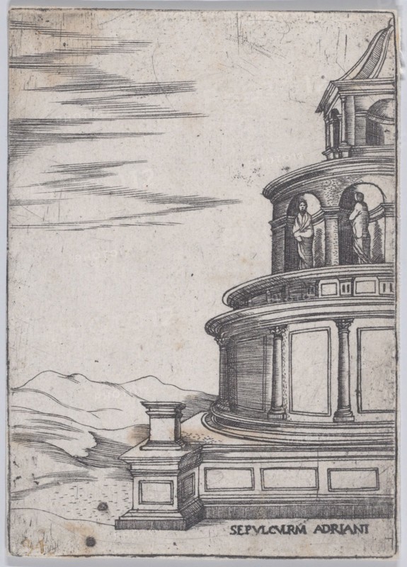 Sepulchrum Adriani (Views of Ancient Roman Temples and Arches), 1535-40.