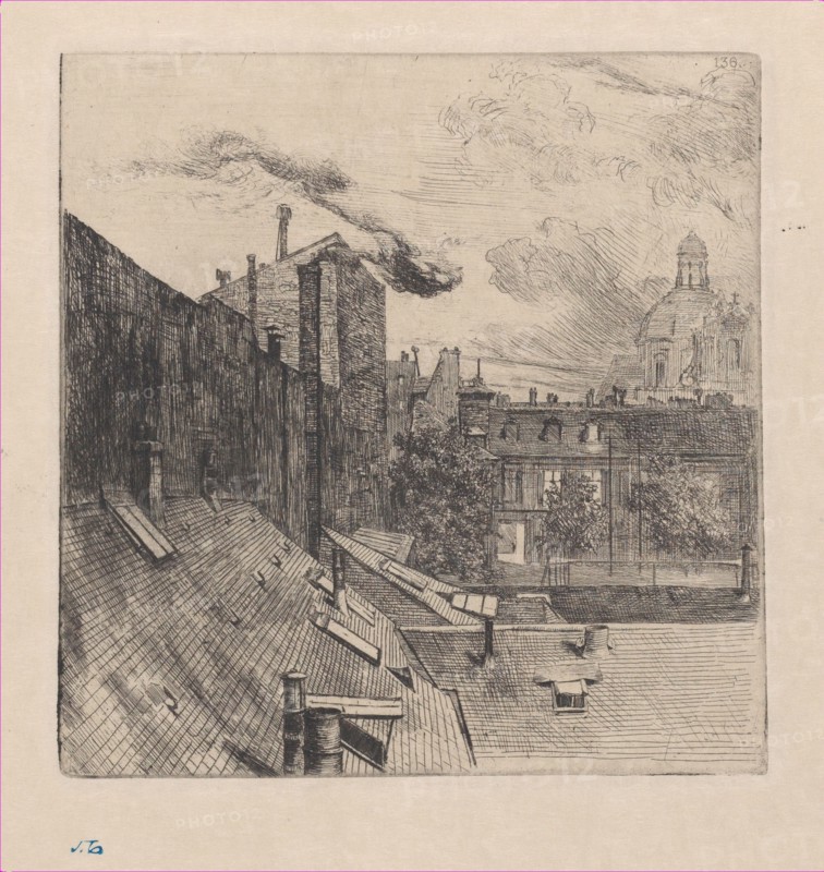 View from the Artist's Window, rue Culture-Sainte-Catherine, ca. 1865.