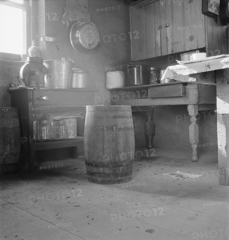 Corner of Roberts' one-room basement dugout. Malheur County, Oregon.