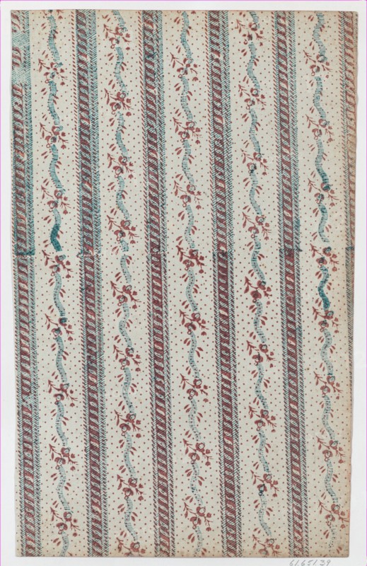 Sheet with overall vine and dot pattern, late 18th-mid-19th century.