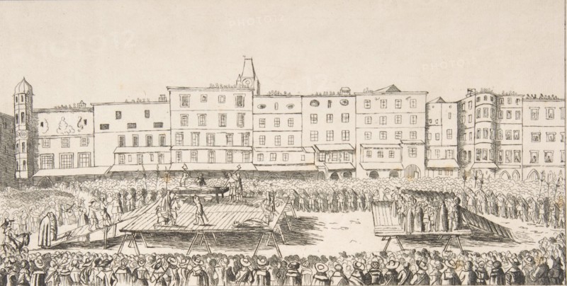 An Execution of Seven Boores Rebels in Lintz, June 16, 1636, 1839.