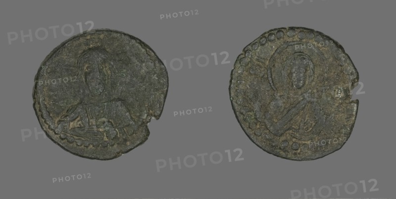 Anonymous Follis (Coin), Attributed to Constantine IX, 1042-1055.