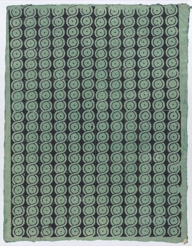 Sheet with overall guilloche pattern, late 18th-mid-19th century.