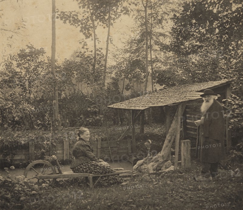 Camille Pissarro and Julie at the washhouse, Eragny, c1884-1903.