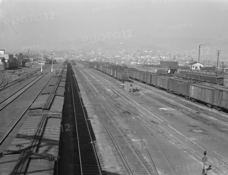 Railroad, outskirts of fast growing town. Klamath Falls, Oregon.