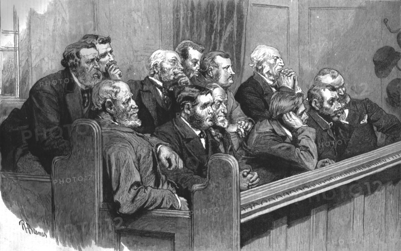 ''Sketches in the Royal Courts of Justice--A Common Jury', 1890.