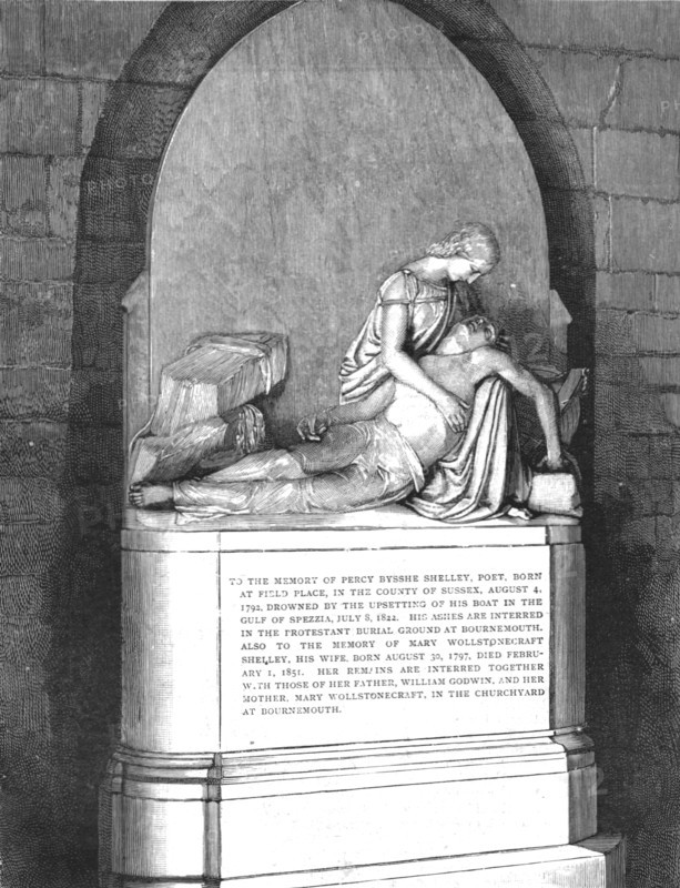 ''The Shelley Memorial at Christchurch, near Bournemouth', 1890.