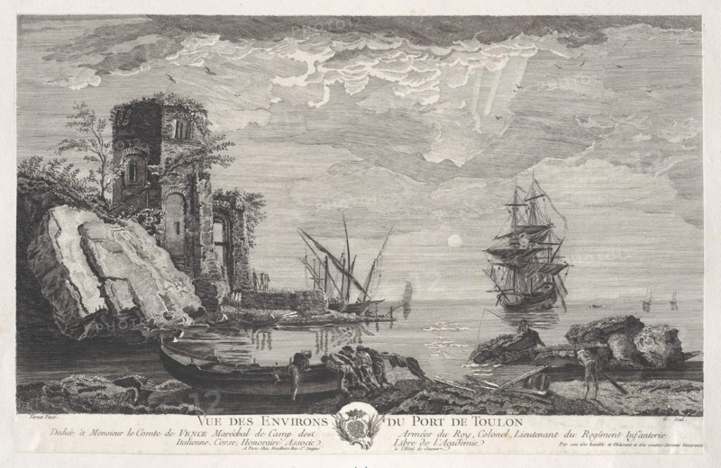 View of the Surroundings of the Port of Toulon, ca. 1750-1800.