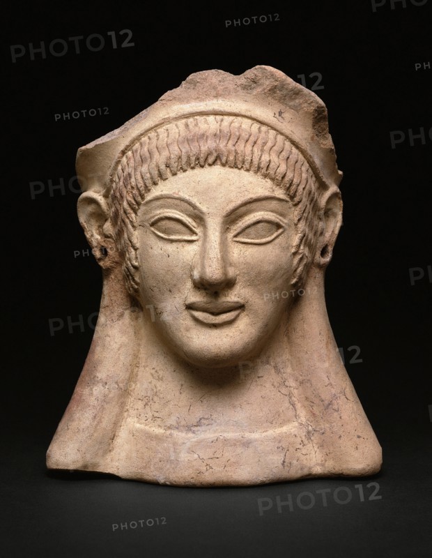 Votive (Gift) in the Shape of a Woman's Head, about 500 BCE.