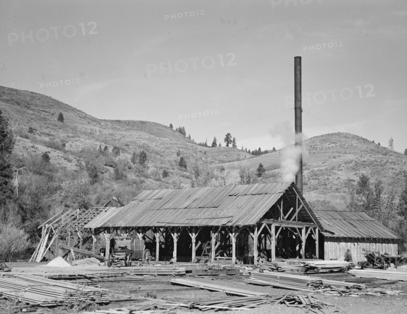 The sawmill. Ola self-help sawmill co-op. Gem County, Idaho.