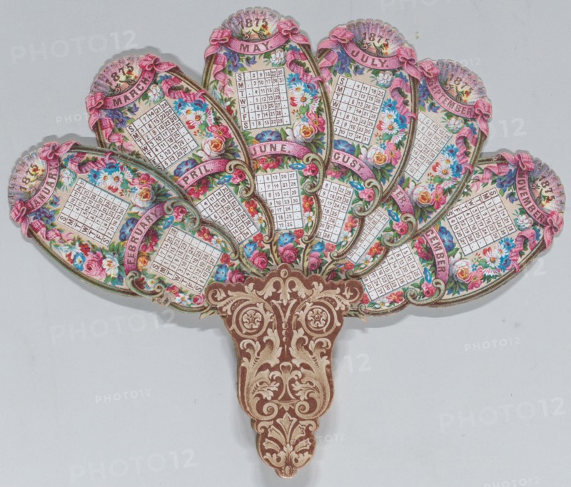Valentine - Mechanical - elaborate fan dated 1875, 1875.