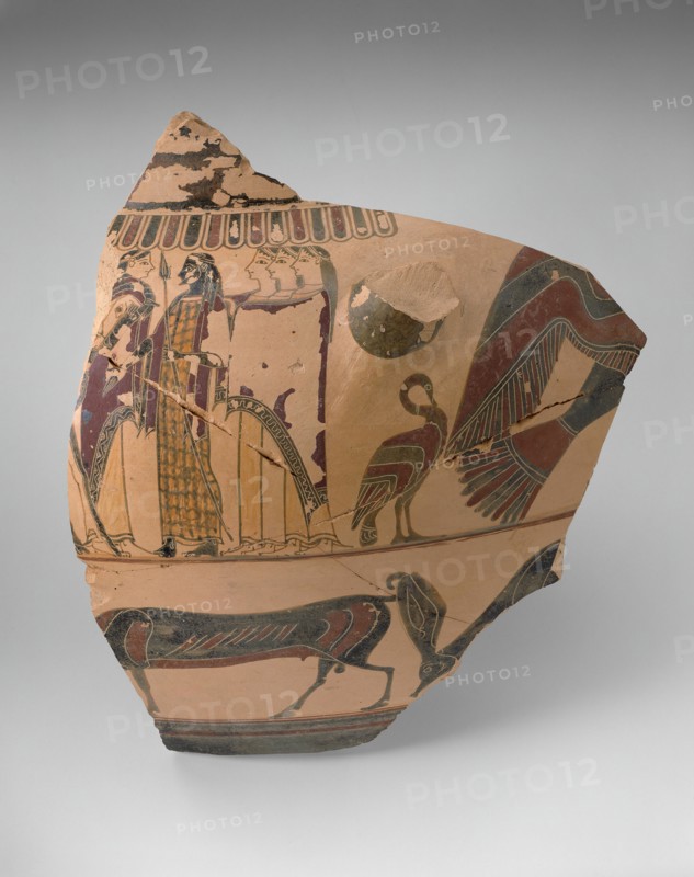 Fragment of a Column Krater (Mixing Bowl), 580-570 BCE.