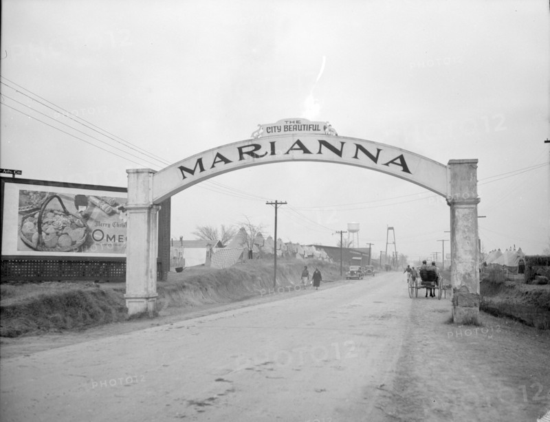 Entrance to Marianna, Arkansas, during the 1937 flood.