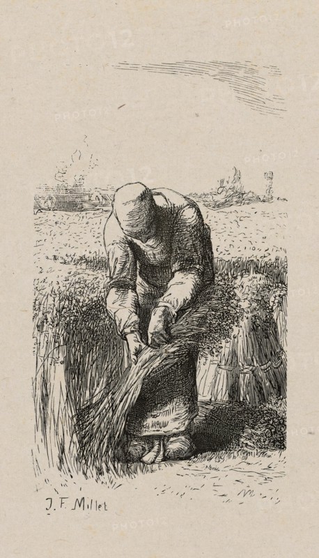 Woman Pulling Flax, 1853, after drawing made in 1852.