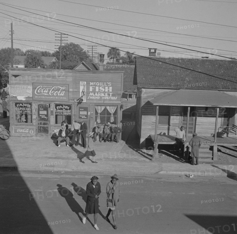 Daytona Beach, Florida. Sunday morning street scene.
