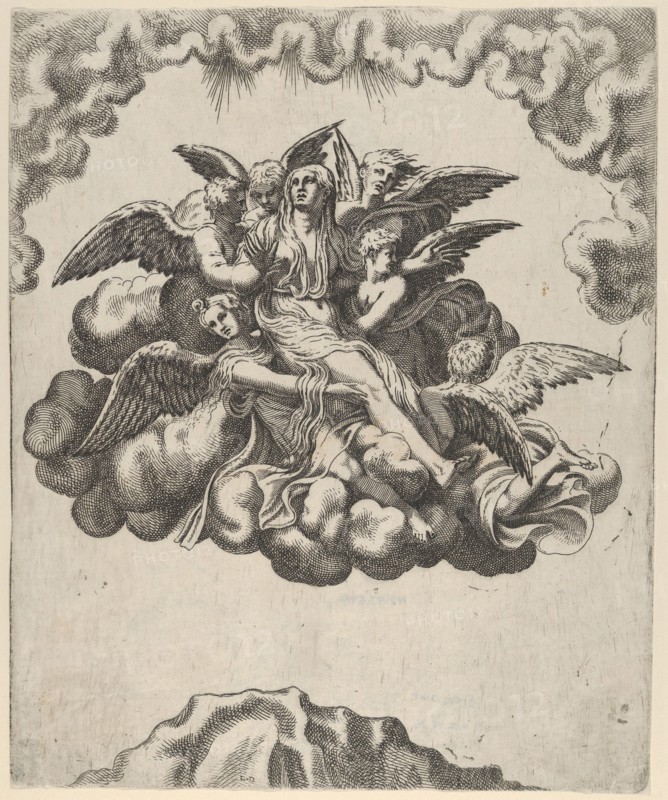 Mary Magdalene Carried to Heaven, mid-16th century.