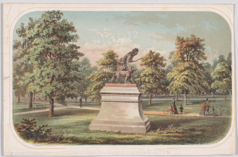 Central Park, Statue of the Indian Hunter, 1869.