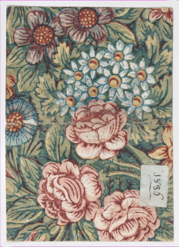 Sheet with an overall floral pattern, ca. 1836.