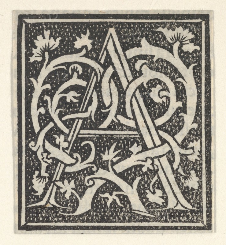 Initial letter A on patterned background, 1520.