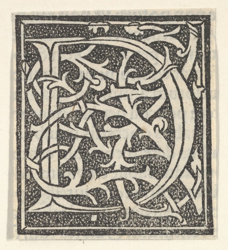 Initial letter D on patterned background, 1520.