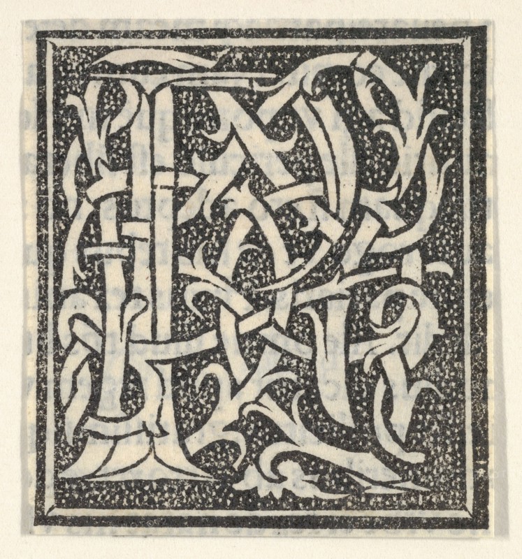 Initial letter P on patterned background, 1520.