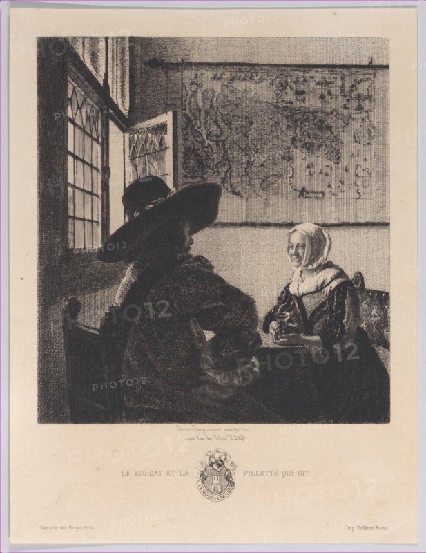 Officer and Laughing Girl, after Vermeer, 1866.