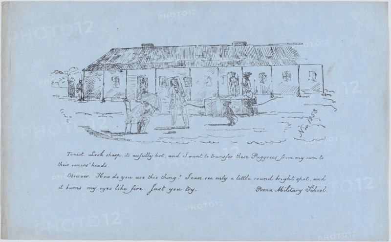 Scene at Poona Military School, November 1853.
