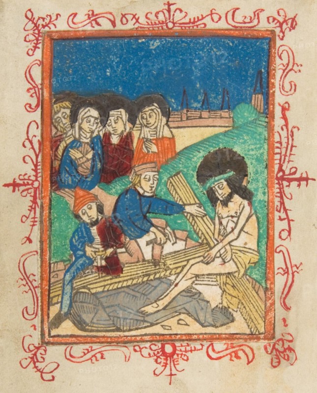Preparation for the Crucifixion, 15th century.