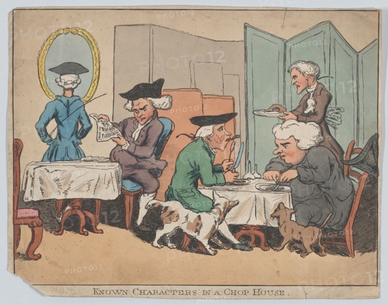 Known Characters in a Chop House, 1800-1820.