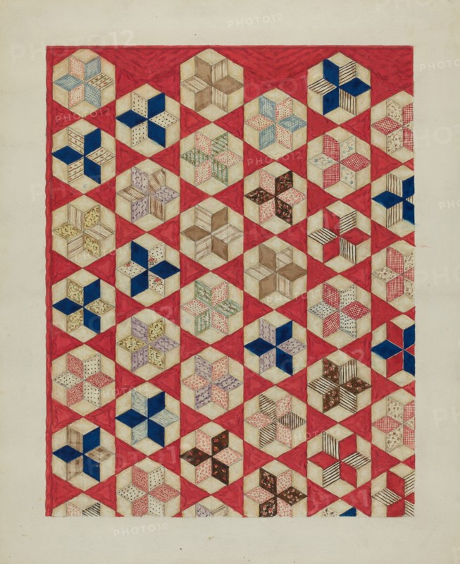 Patchwork Quilt - "Evening Star", c. 1936.