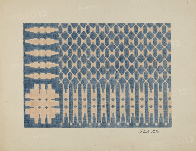 Old Colonial Handwoven Bedspread, c. 1940.
