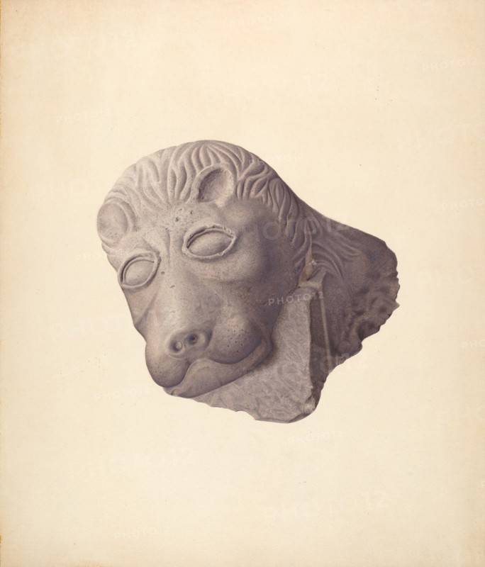 Lion's Head (one of pair), c. 1940.
