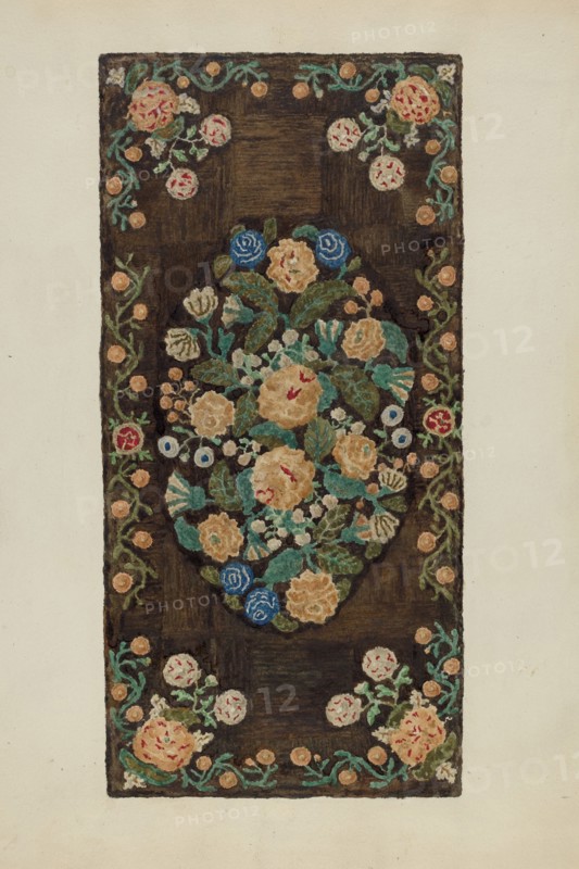 Sewed "Caterpillar" Rug, c. 1937.