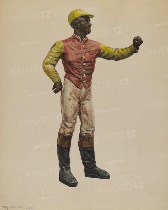 Jockey Hitching Post, c. 1937.