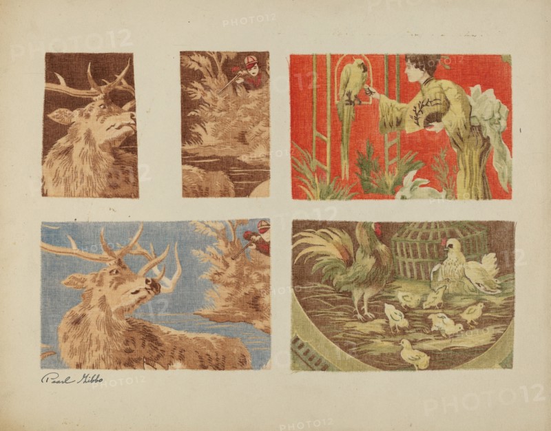 Four Textile Samples, c. 1940.