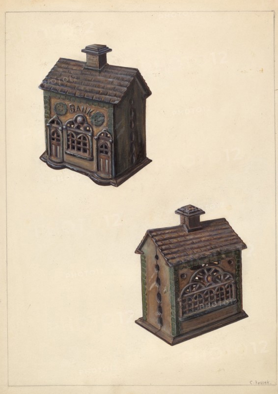 Iron "Bank" Bank, c. 1938.