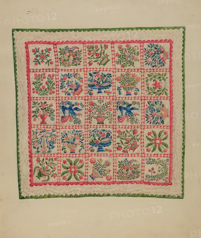 Applique Quilt, 1935/1942.