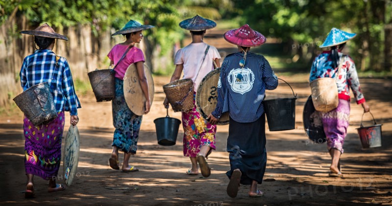 Shan Women Walking Home.