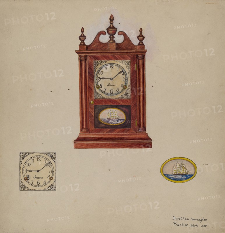 Clock, Antique, 1938.