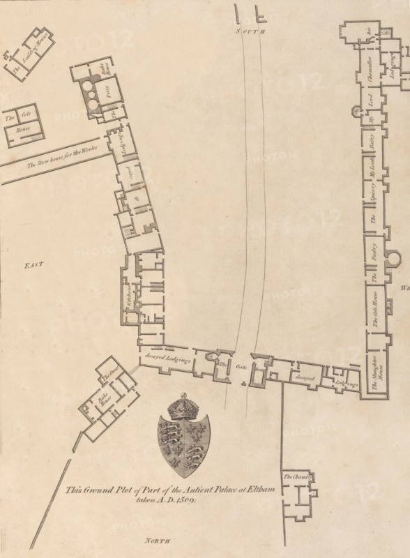 Ground plan of Ancient Palace at Eltham, 1777. Creator: John Bayly.