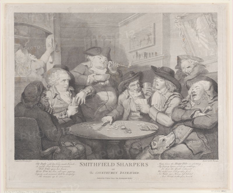 Smithfield Sharpers, or the Countryman Defrauded, [April 10, 1787], reissued 1809-1816. Creator: John Keyse Sherwin.