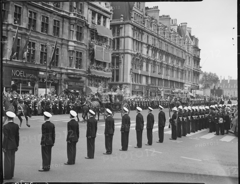 Coronation of Queen Elizabeth II, Bridge Street, Westminster, City of Westminster, London, 1953. Creator: Ministry of Works.