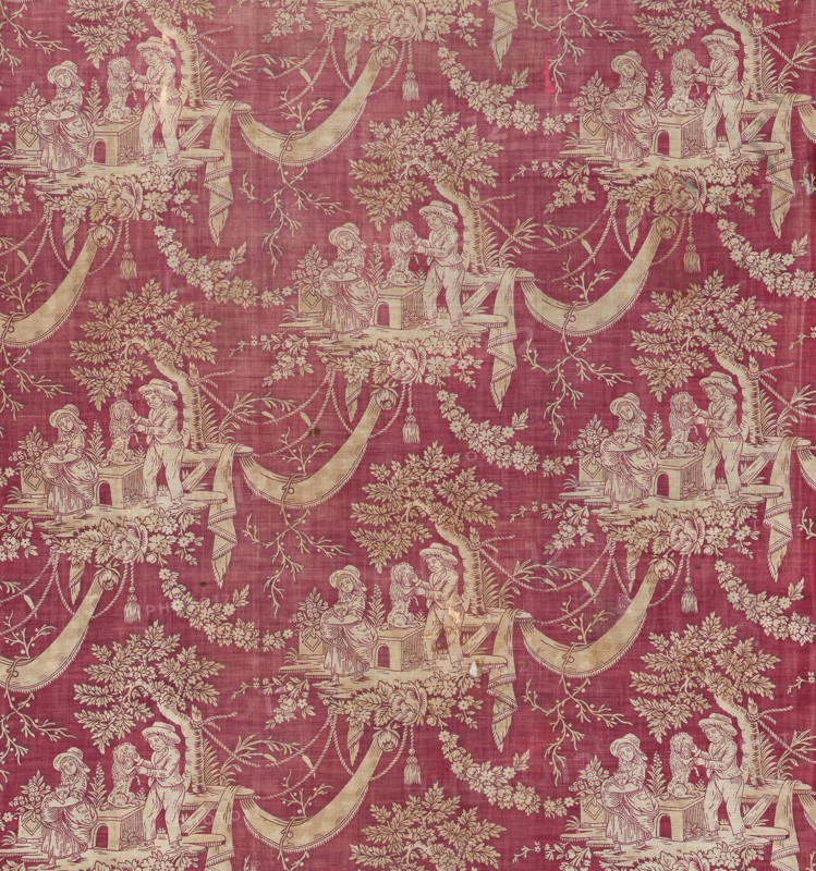 Children and Pets (Furnishing Fabric), Normandie, 1800/1820. Creator: Unknown.