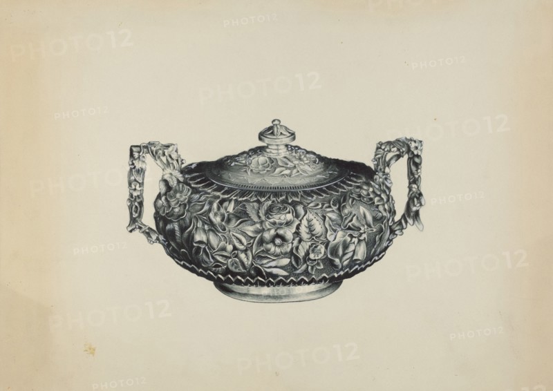 Silver Sugar Bowl, c. 1938. Creator: Florence Hastings.