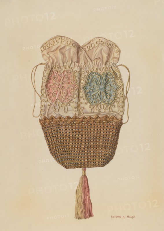 Silk-straw Reticule, 1935/1942. Creator: Dolores Haupt.