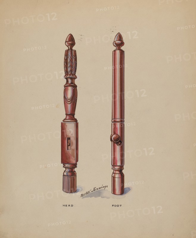 Bed Posts, c. 1936. Creator: Walter W. Jennings.