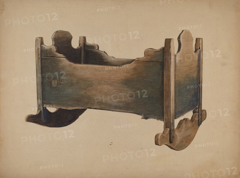 Baby Cradle, c. 1940. Creators: Harley Kempter, Bruce Gentry.